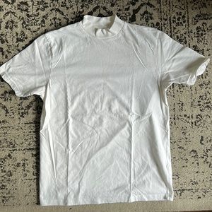 Topman Slim Fit White Turtle Neck Short Sleeve Tee
